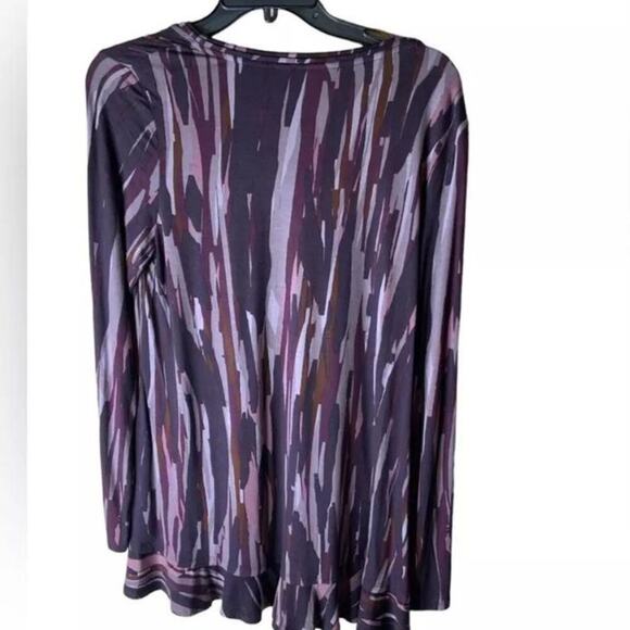 LOGO Lori Goldstein Liquid Knit Tunic Top Womens Sz Small Drop Pocket Multicolor - Picture 4 of 8